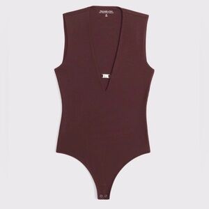 Abercrombie & Fitch Maroon Plunge Bodysuit